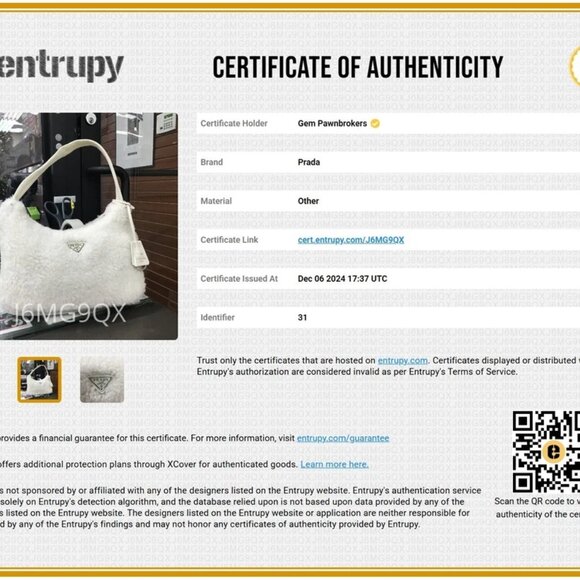 Prada Shearling Mini Re-Edition 2000 Bag - White - Picture 9 of 15